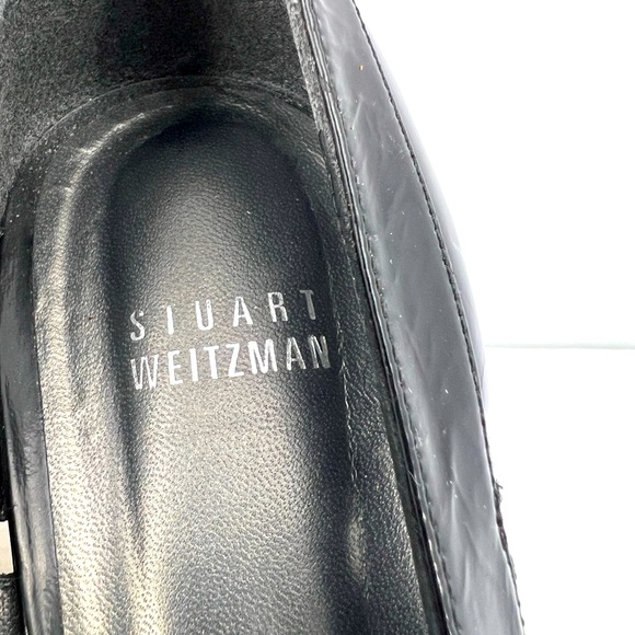 STUART WEITZMAN PATENT, TOE WEDGE, ESPADRILLES, BLACK, SIZE 9M, WOMEN’S SHOES - Picture 11 of 16